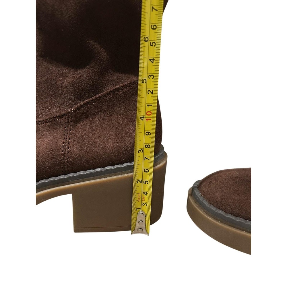 White Mountain Marcella Brown Faux Suede Platform Tall Boots Womens 7M Lug Sole - Picture 11 of 12